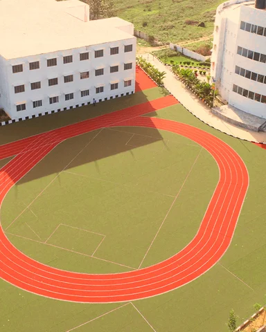Triumph World School, Electronic City, Bangalore - A Drone Shot Overlooking the Astroturf Sports Ground