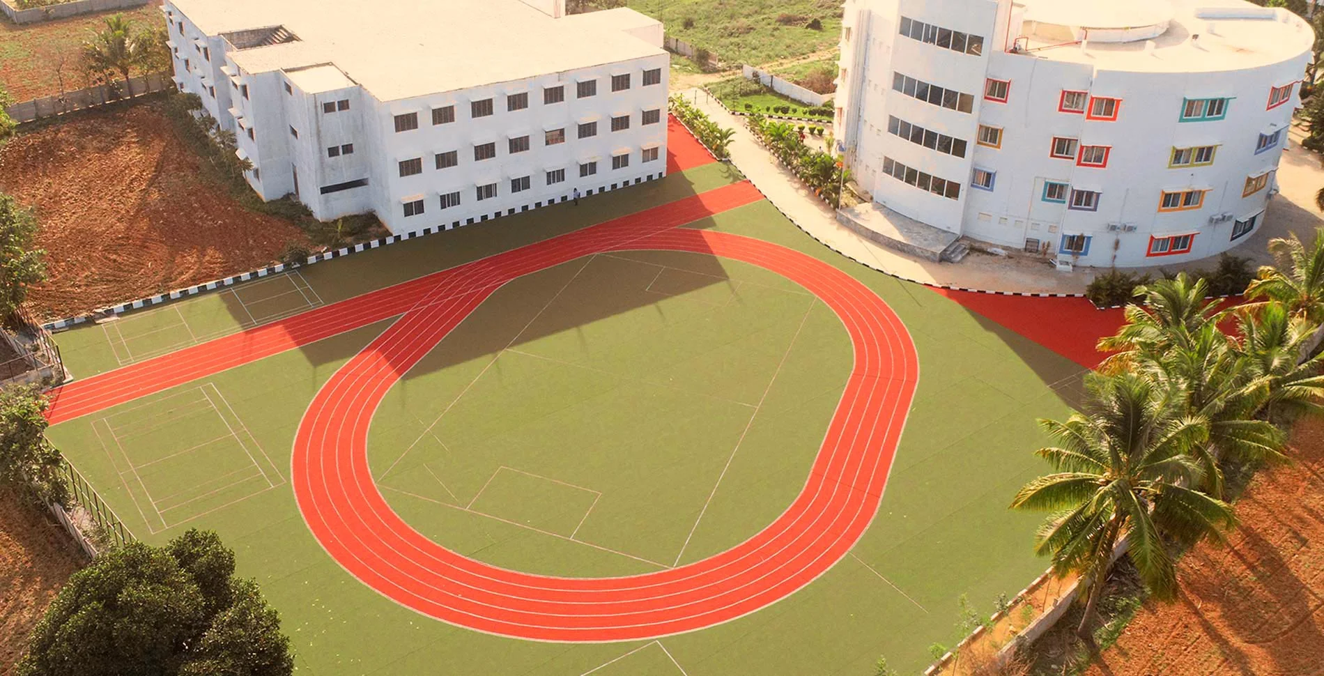 Triumph World School, Electronic City, Bangalore - A Drone Shot Overlooking the Astroturf Sports Ground